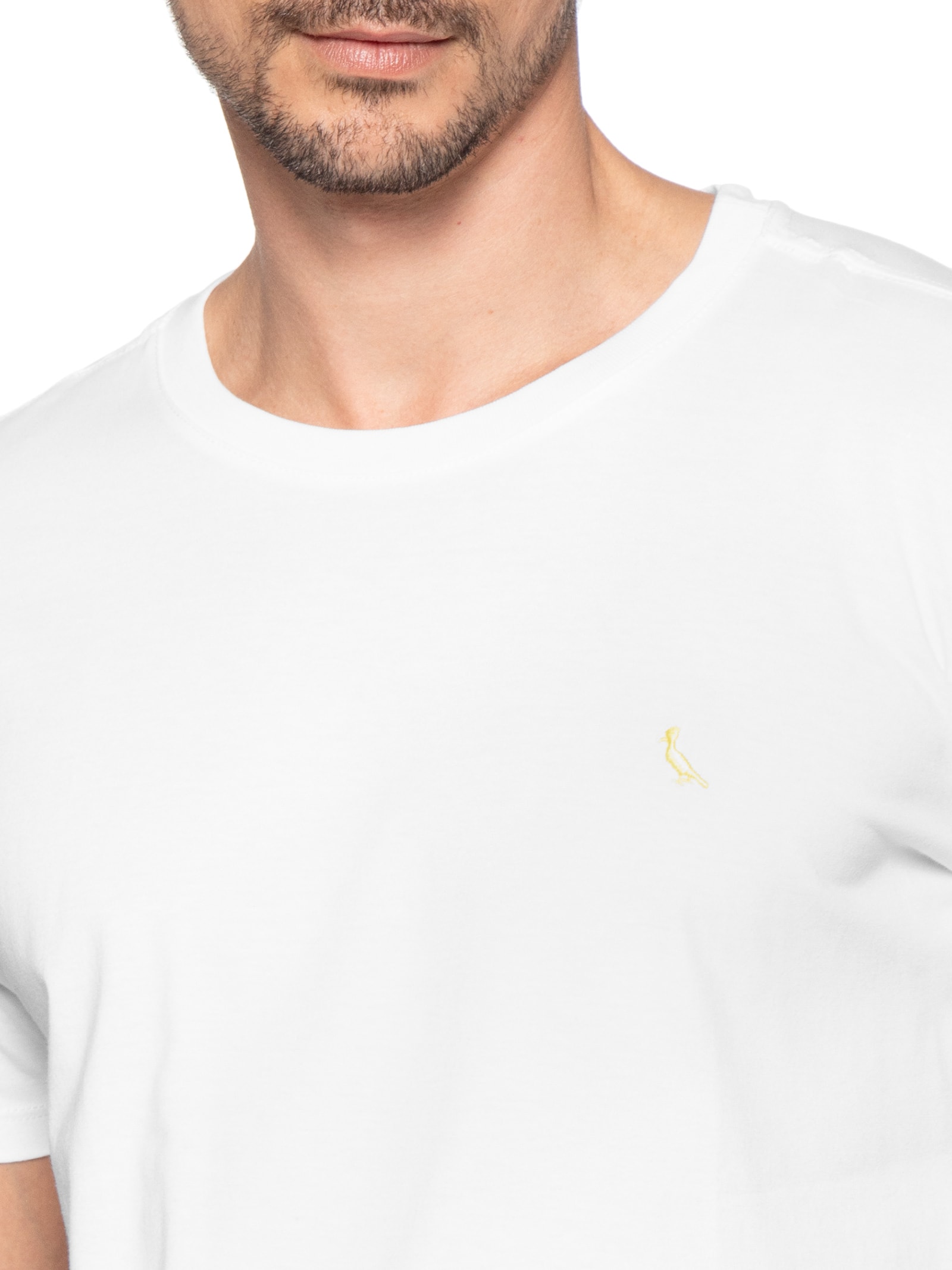 Camiseta Masculina Bordado Pica Pau Com Caixa Presenteável – Branco Reserva