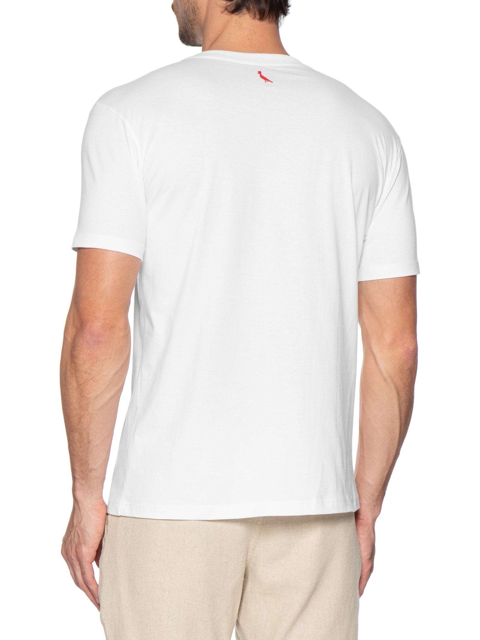 Camiseta Masculina Bordado Pica Pau Com Caixa Presenteável – Branco Reserva