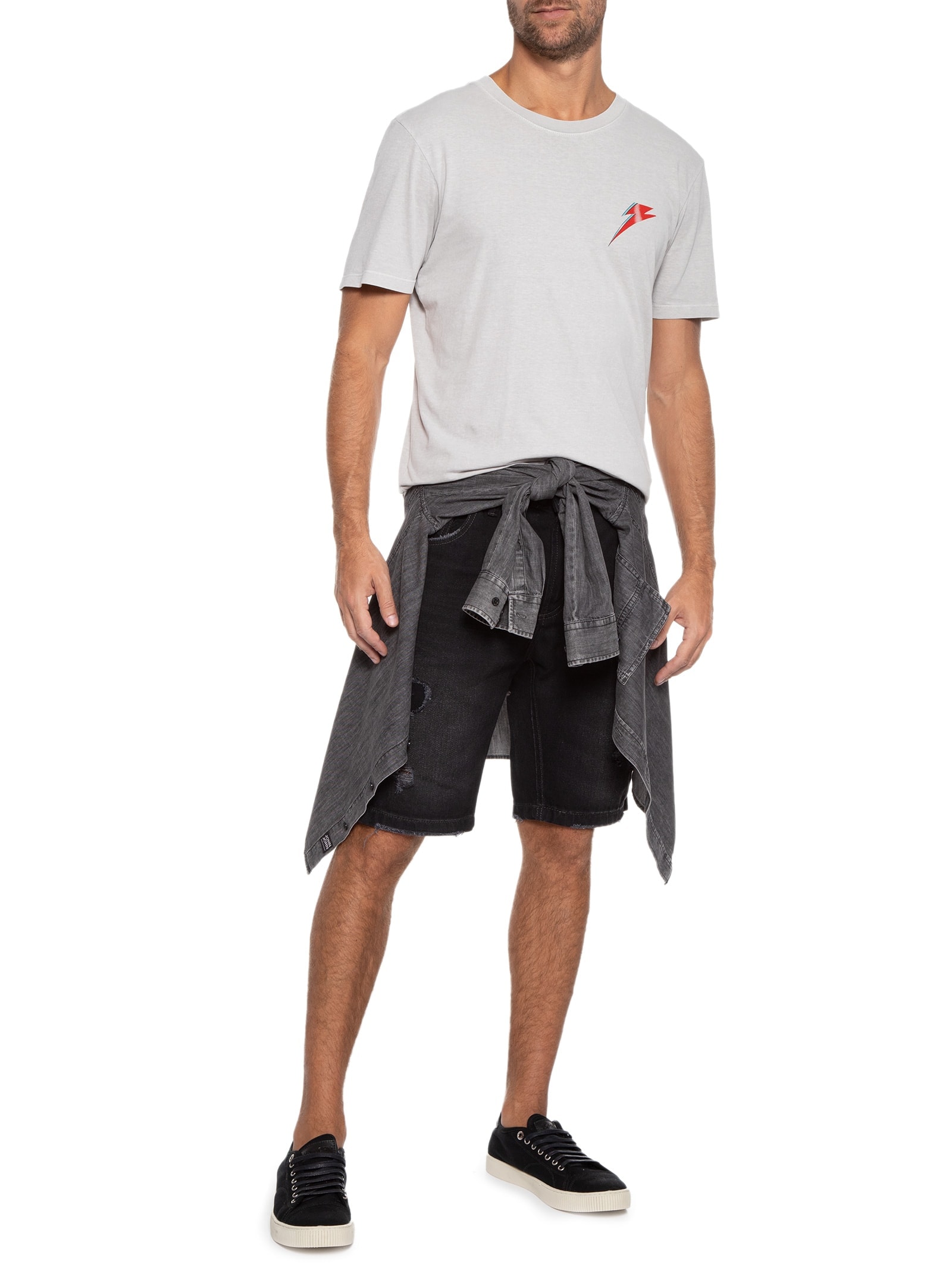 Camiseta Masculina Bowie Lightning Cinza John John