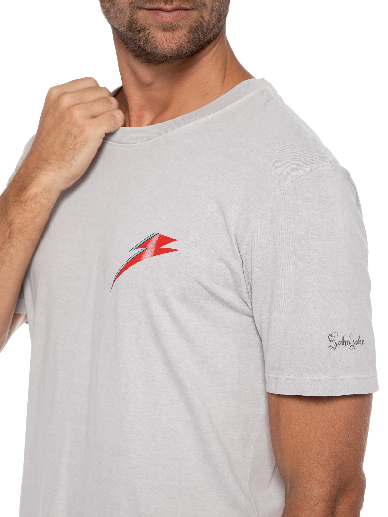 Camiseta Masculina Bowie Lightning Cinza John John