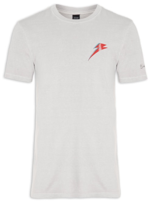 Camiseta Masculina Bowie Lightning – Cinza