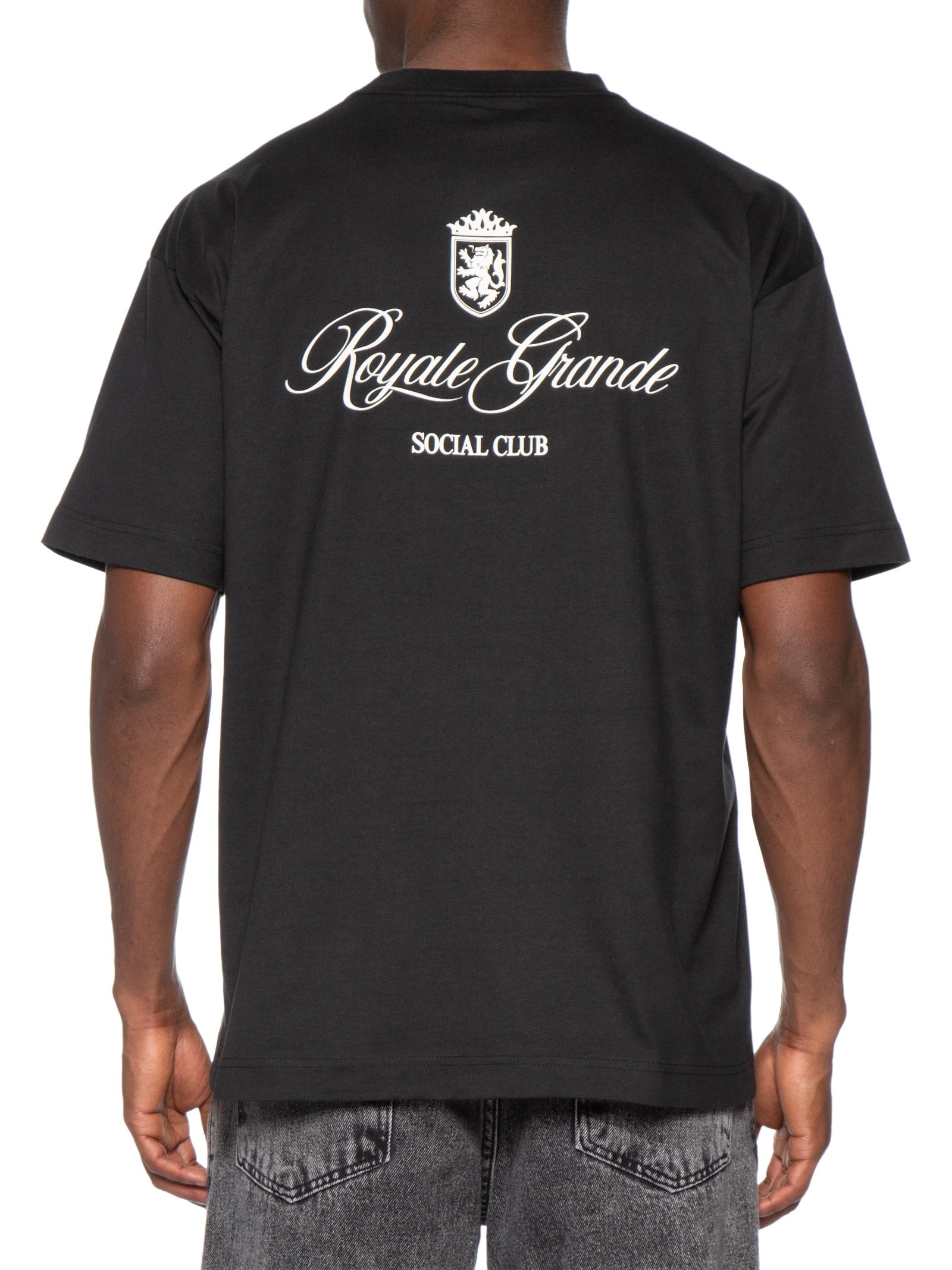 Camiseta Masculina Box Fit Text Preto Cotton On