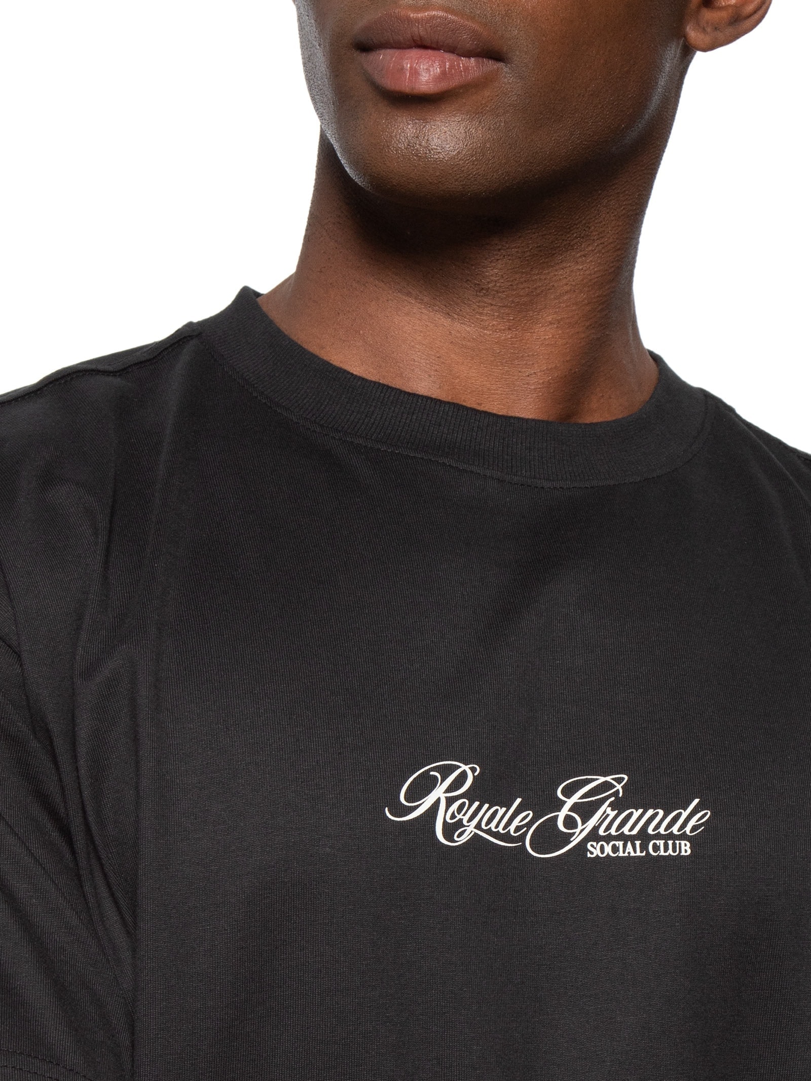Camiseta Masculina Box Fit Text Preto Cotton On