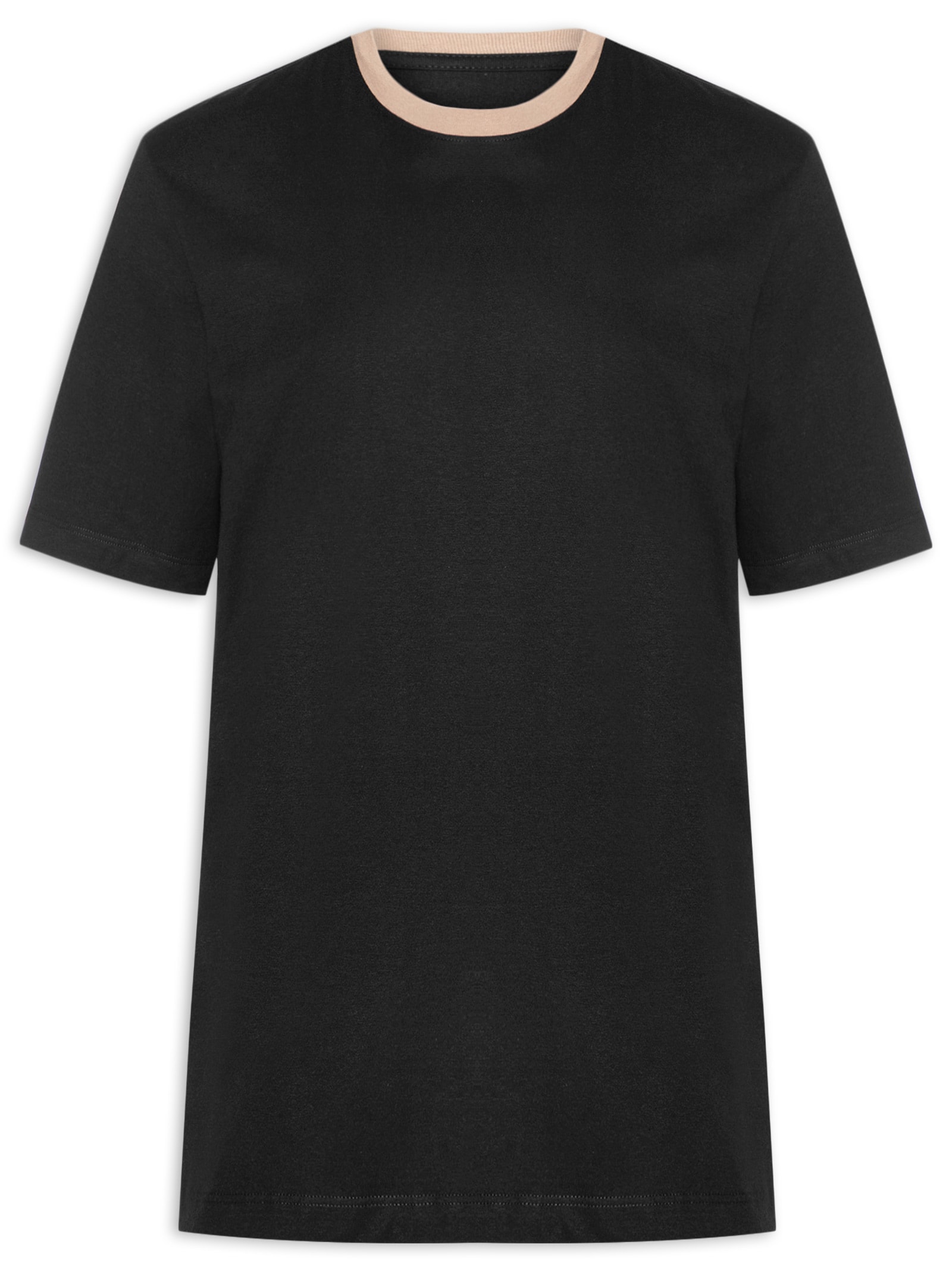 Camiseta Masculina Boxy Gola Contrastante – Preto Calvin Klein Jeans