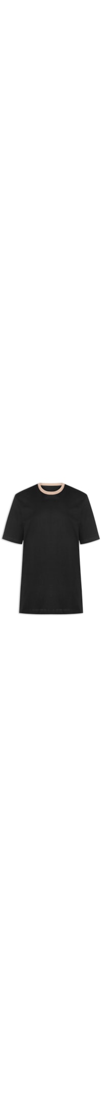 Camiseta Masculina Boxy Gola Contrastante – Preto