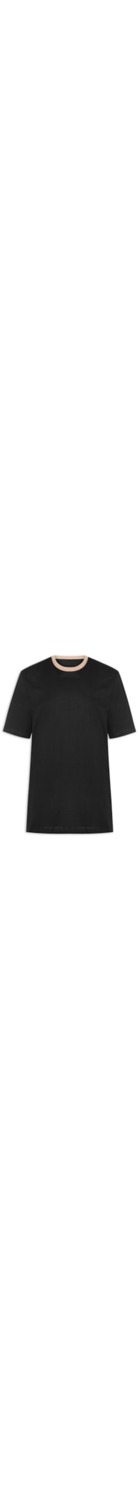 Camiseta Masculina Boxy Gola Contrastante – Preto
