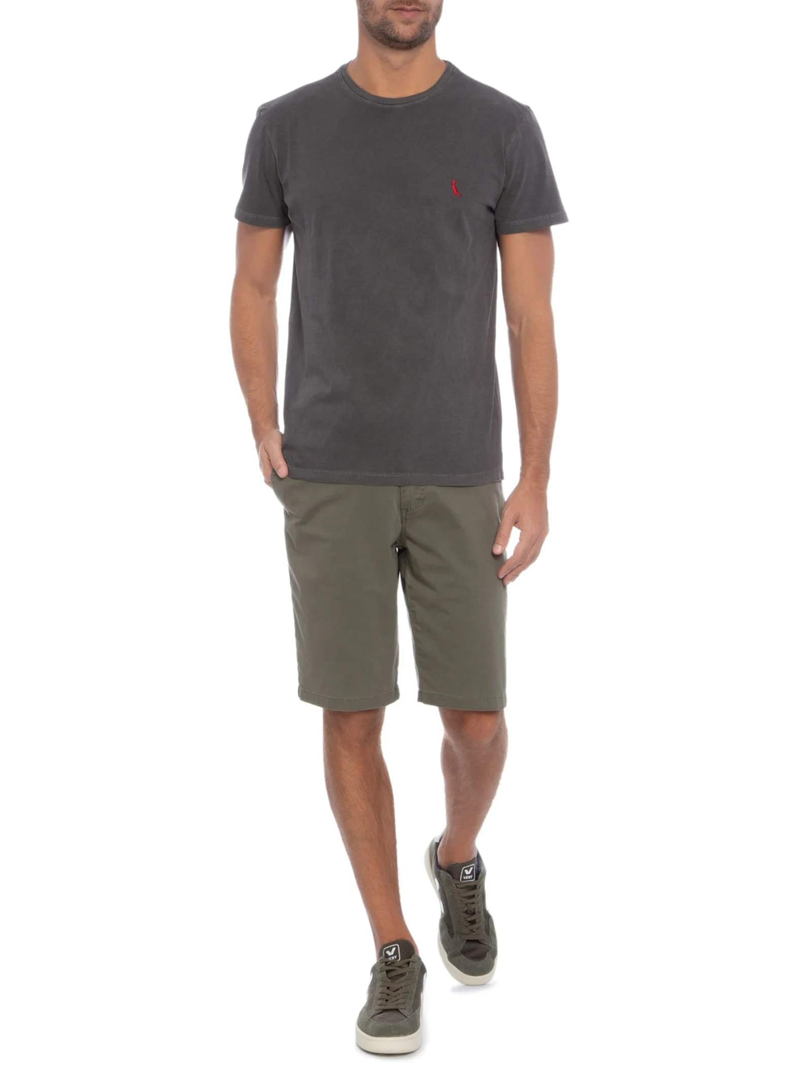 Camiseta Masculina Brasa Stoned Cinza Reserva