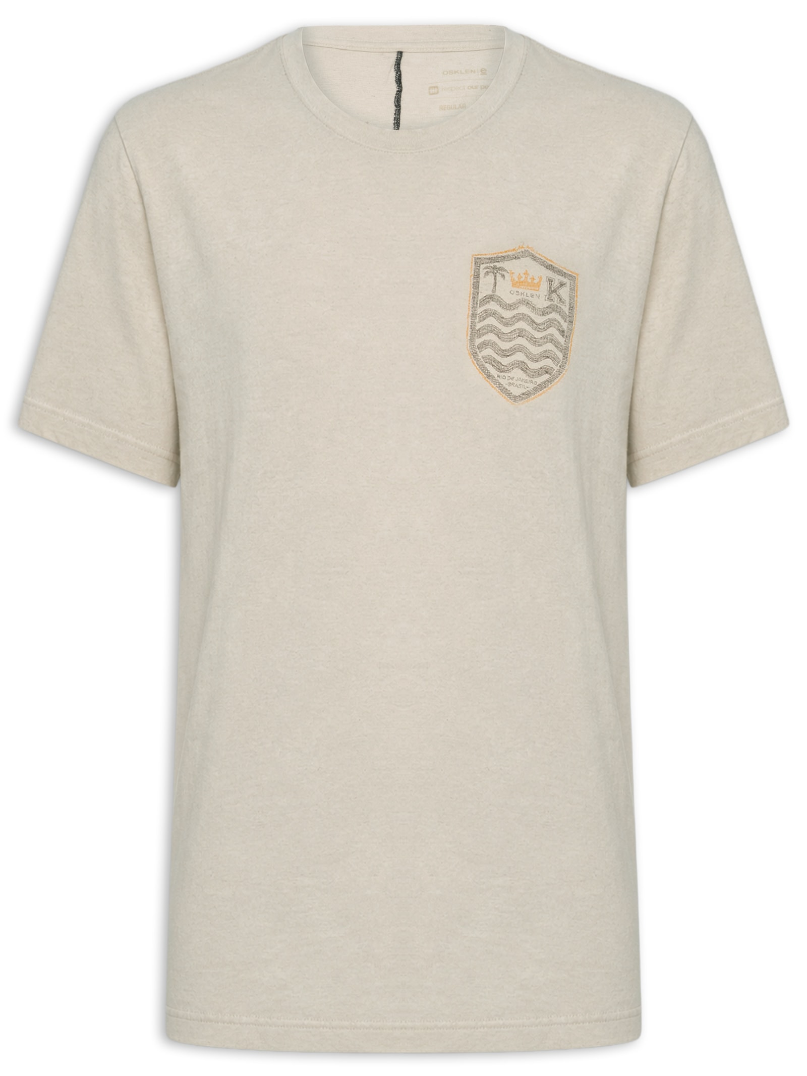 Camiseta Masculina Brasão Rustic Linen Beg Osklen