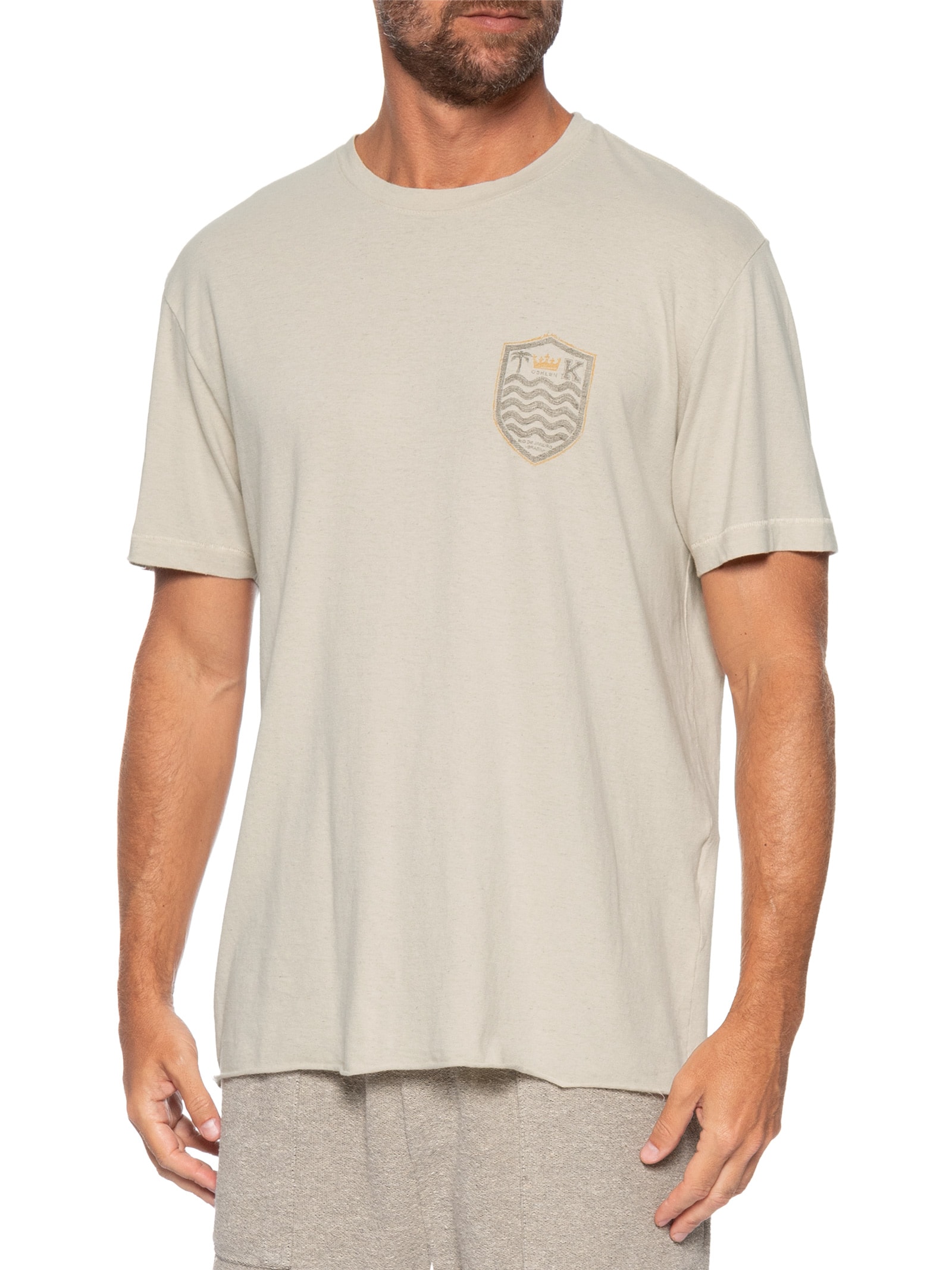 Camiseta Masculina Brasão Rustic Linen Beg Osklen