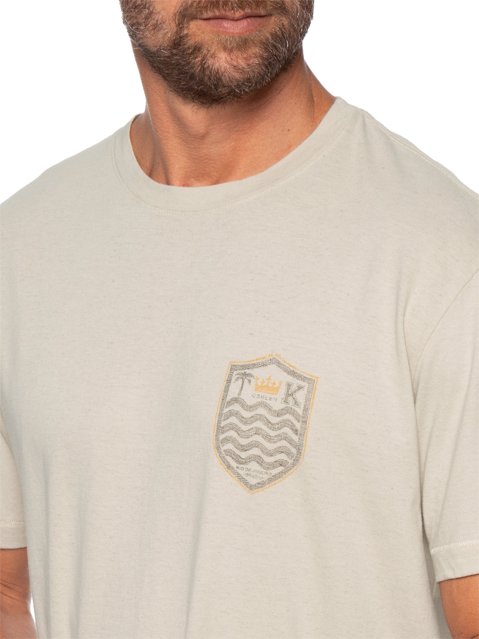 Camiseta Masculina Brasão Rustic Linen Beg Osklen