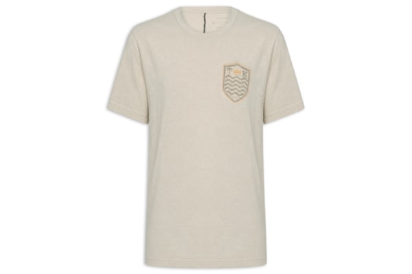 Camiseta Masculina Brasão Rustic Linen - Bege
