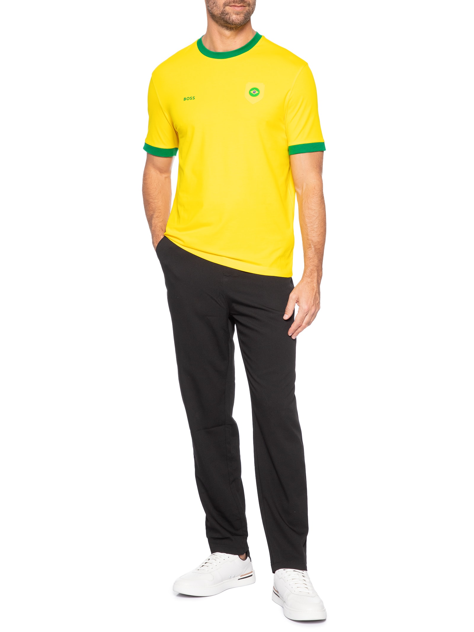 Camiseta Masculina Brasil Copa Lux Tee Amarelo Boss