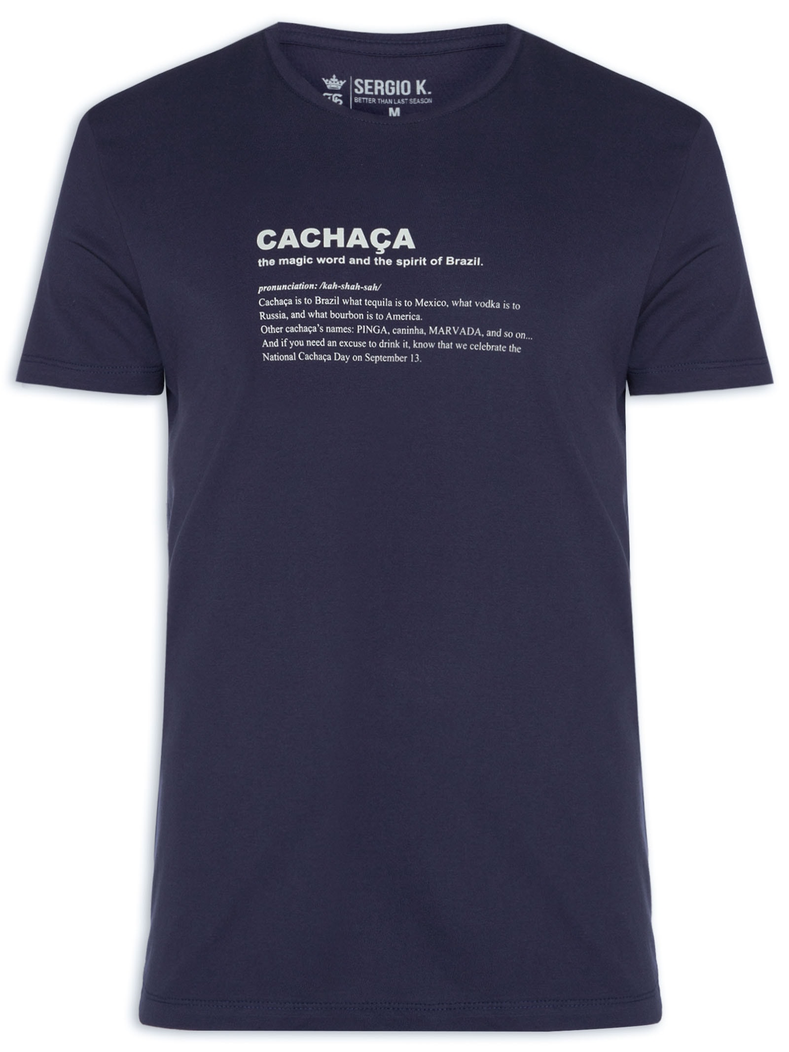 Camiseta Masculina Cachaça Spirit Of BR Azul Sergio K