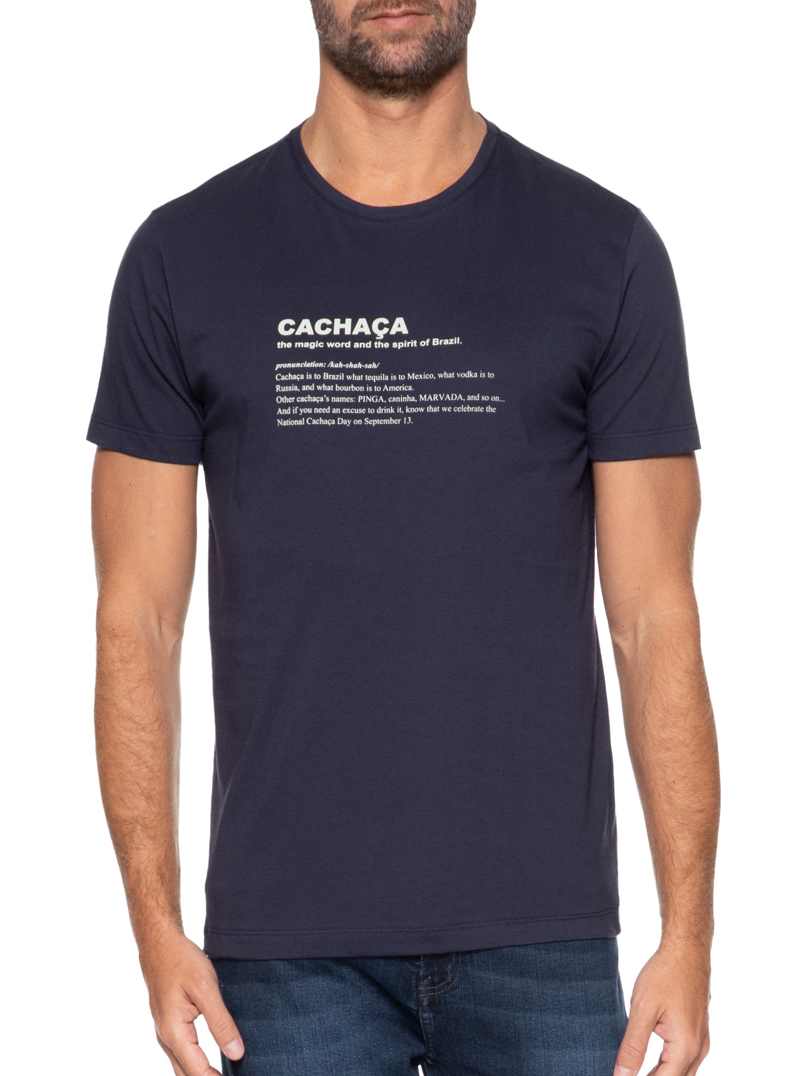 Camiseta Masculina Cachaça Spirit Of BR Azul Sergio K