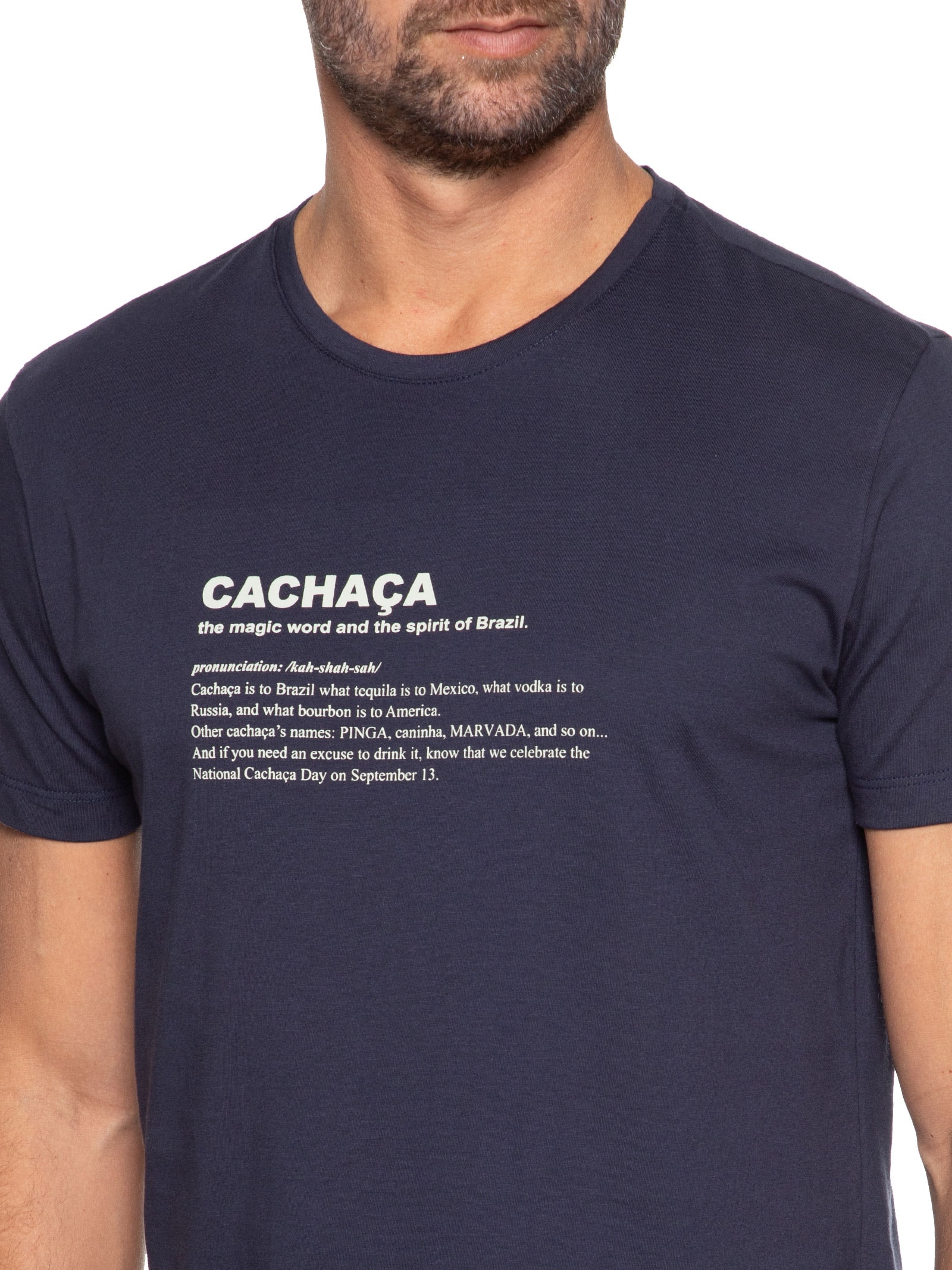 Camiseta Masculina Cachaça Spirit Of BR Azul Sergio K