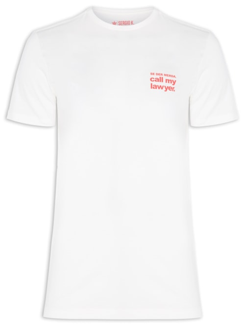 Camiseta Masculina Call My Lawyer – Off White