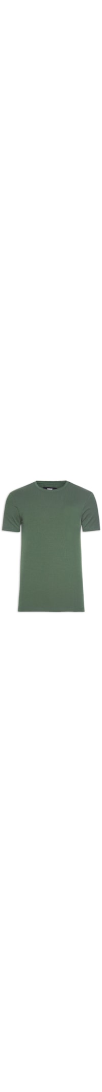 Camiseta Masculina Canelada Slim Fit Gola Careca - Verde