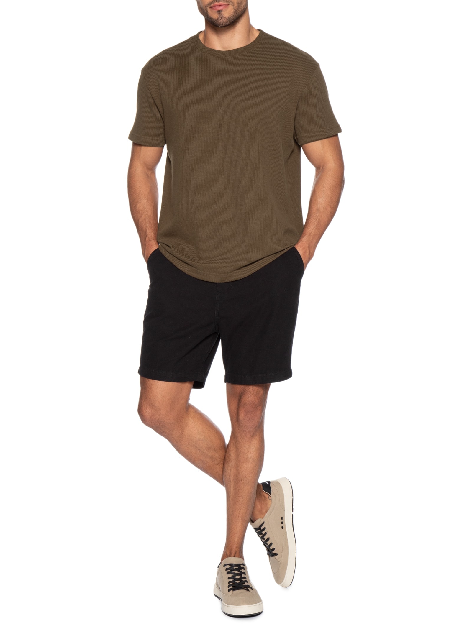 Camiseta Masculina Canelado Pure Soft Marrom Osklen