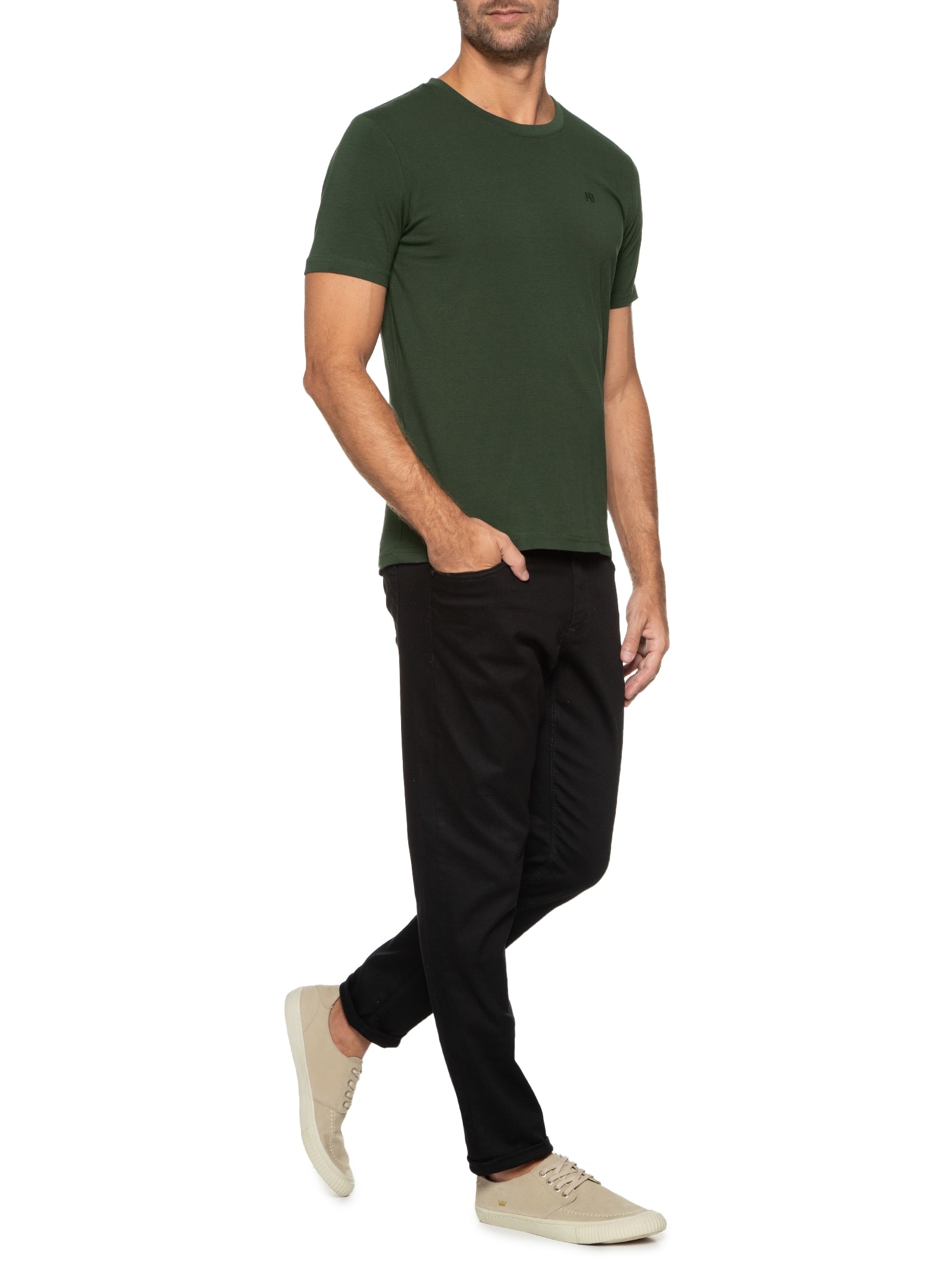 Camiseta Masculina Careca Stretch Verde Jab