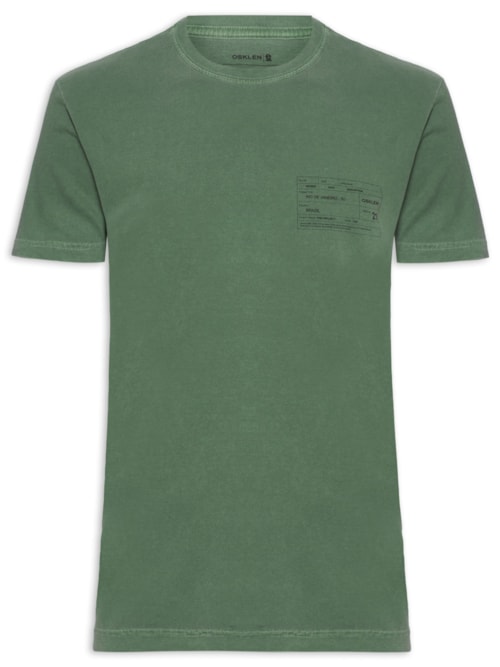 Camiseta Masculina Carimbo Manga Curta – Verde