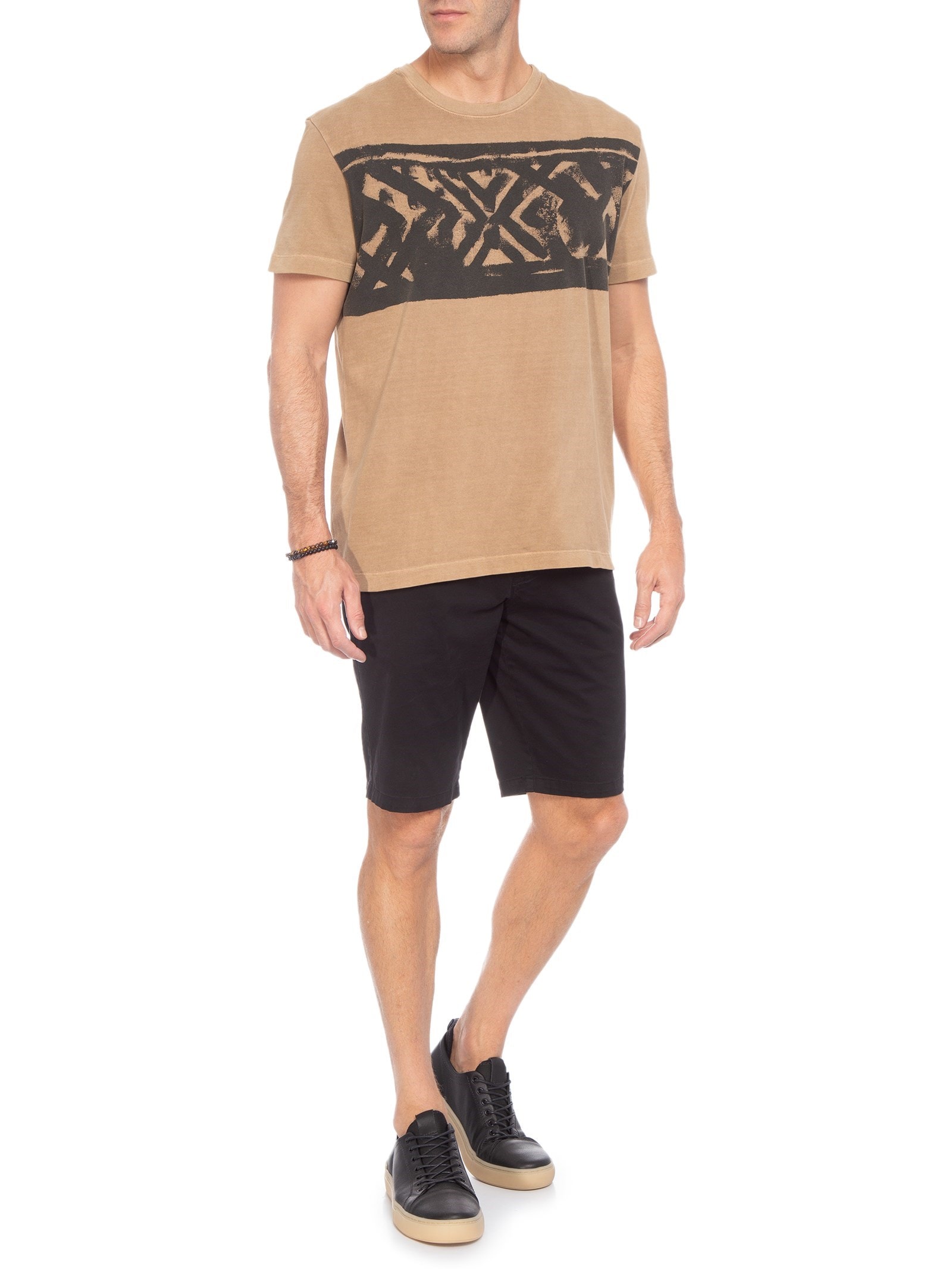 Camiseta Masculina Cestaria Marrom Osklen