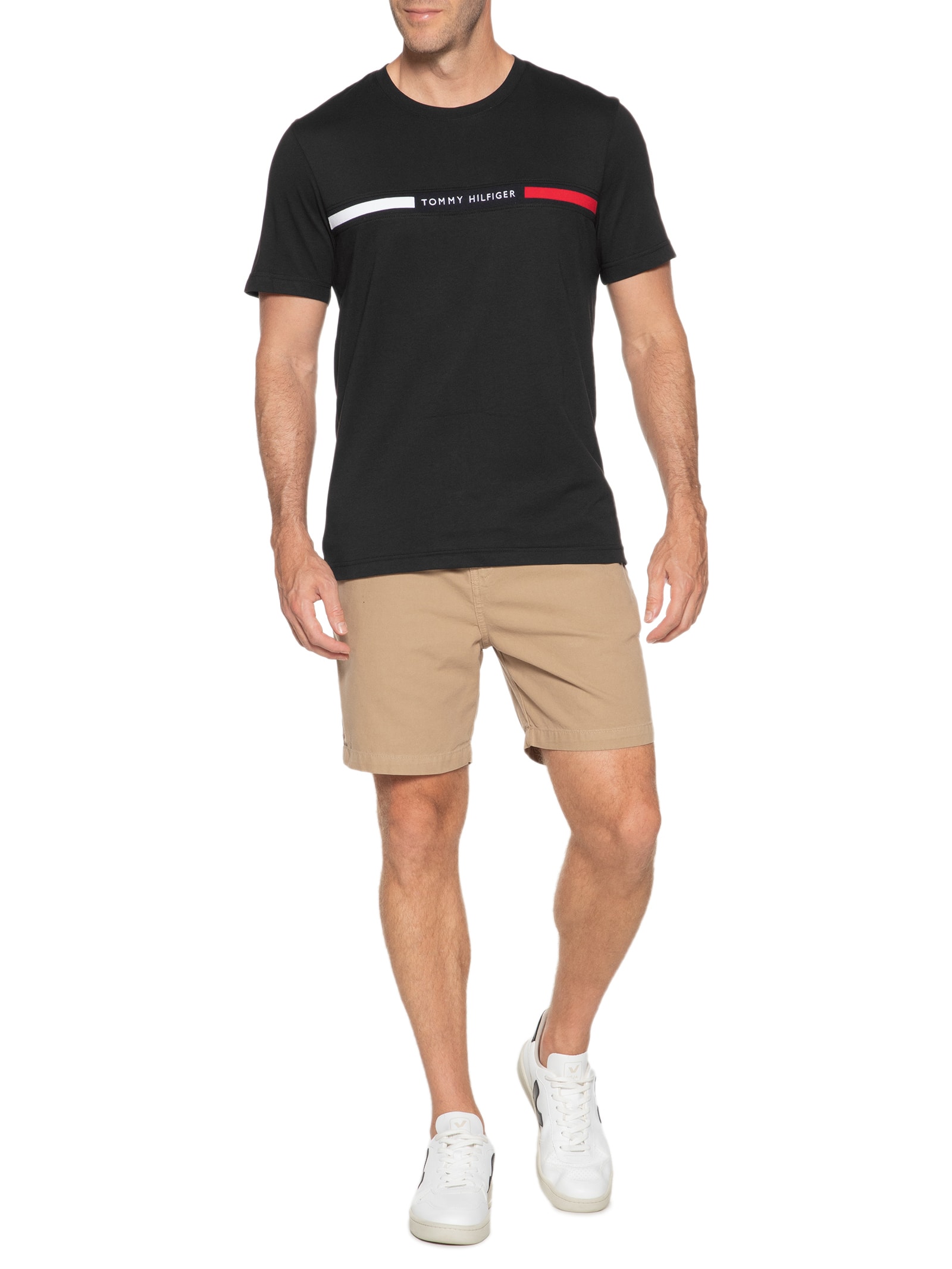 Camiseta Masculina Chest Insert Tee Preto Tommy Hilfiger