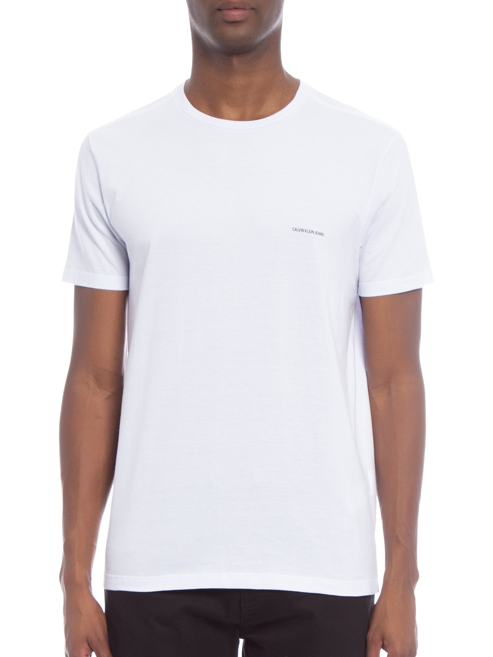 Camiseta Masculina Cjk Logo Básico Peiito Branco Calvin Klein Jeans