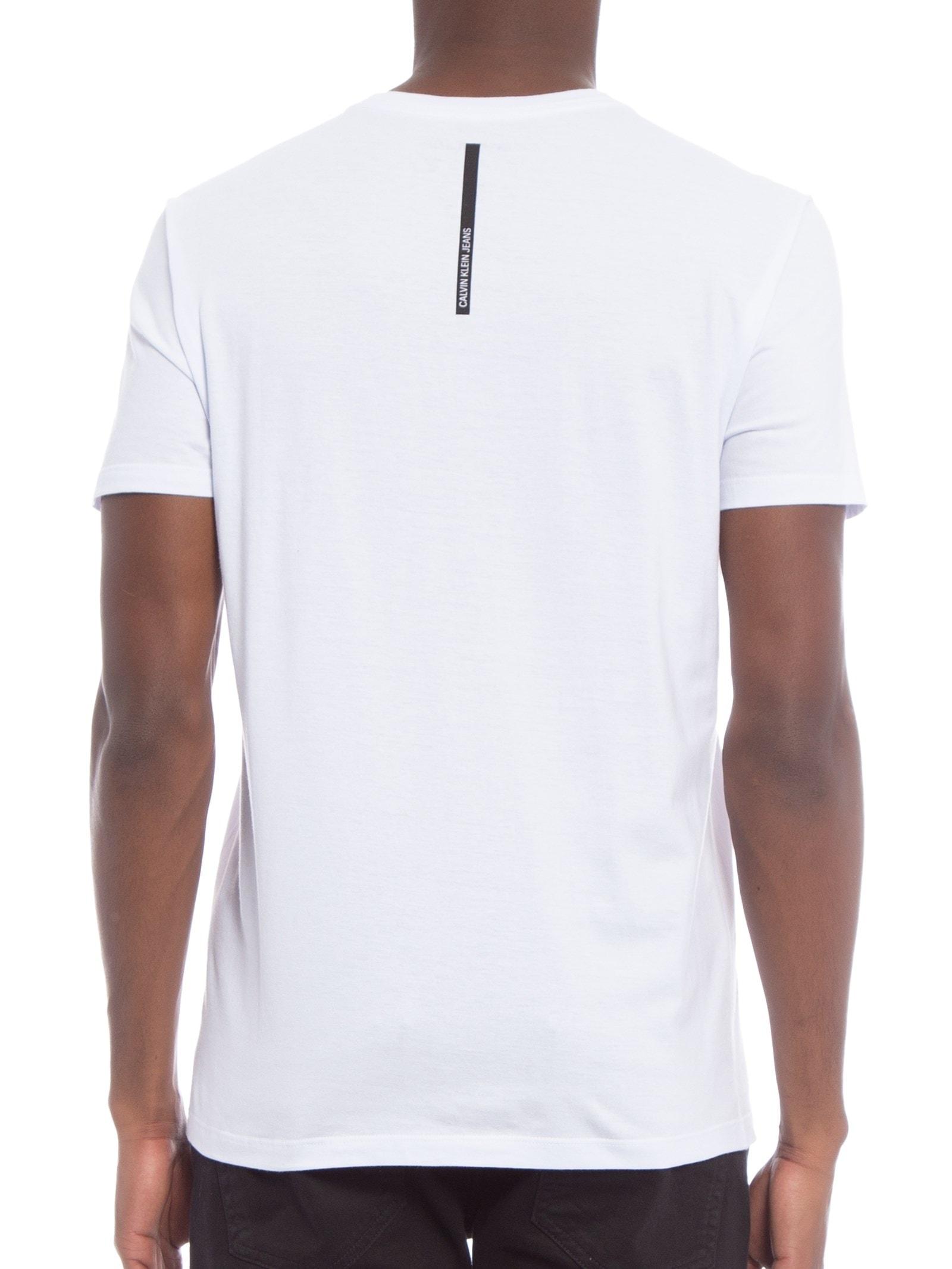 Camiseta Masculina Cjk Logo Básico Peiito Branco Calvin Klein Jeans