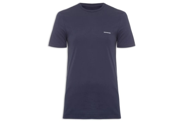 Camiseta Masculina Cjk Logo Básico Peito  - Azul