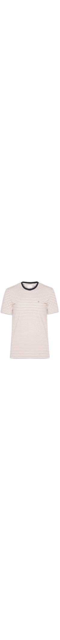 Camiseta Masculina CK Em Piquet Listra - Off White