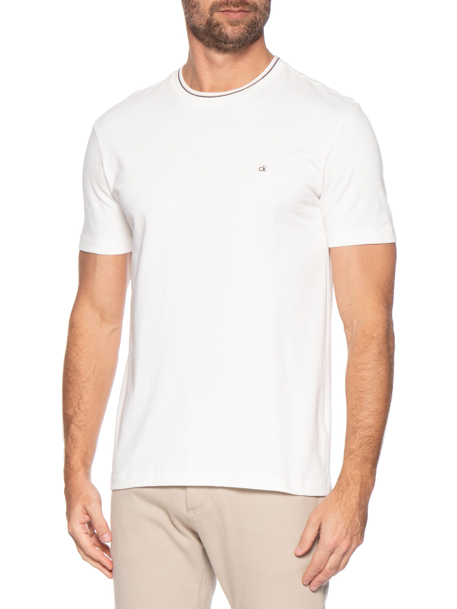Camiseta Masculina CK Malhão Branco Calvin Klein
