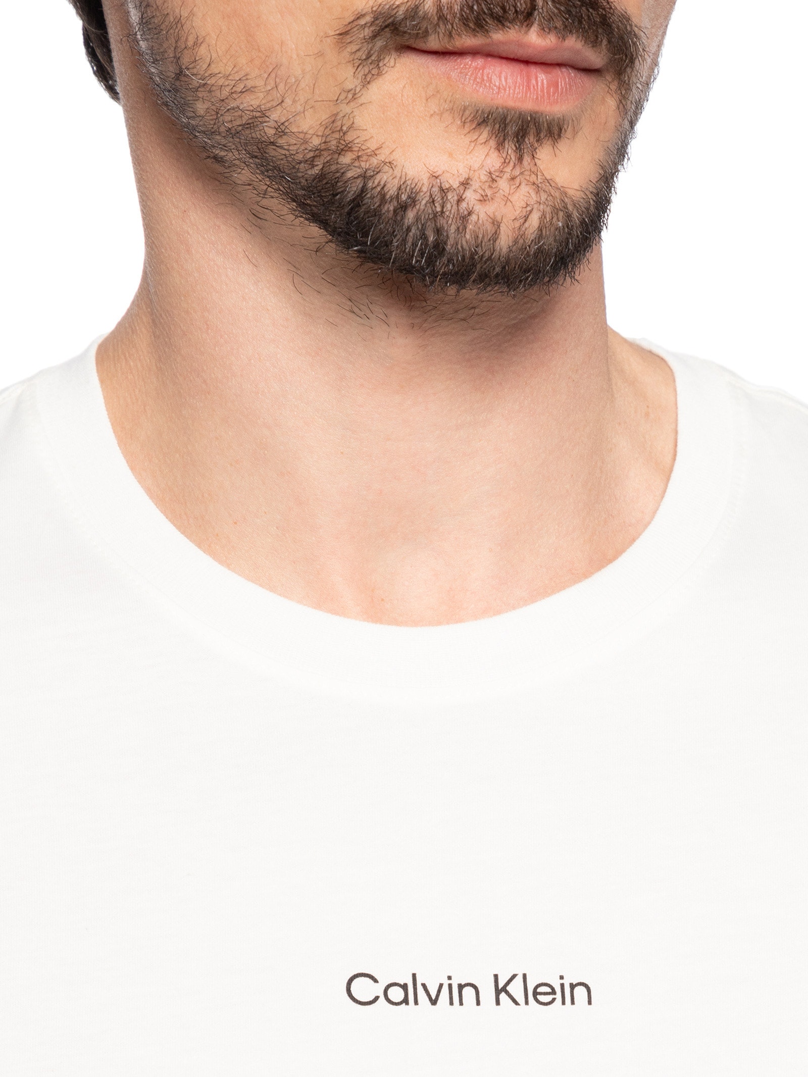 Camiseta Masculina Ck Nano Logo Branco  Calvin Klein - White Label