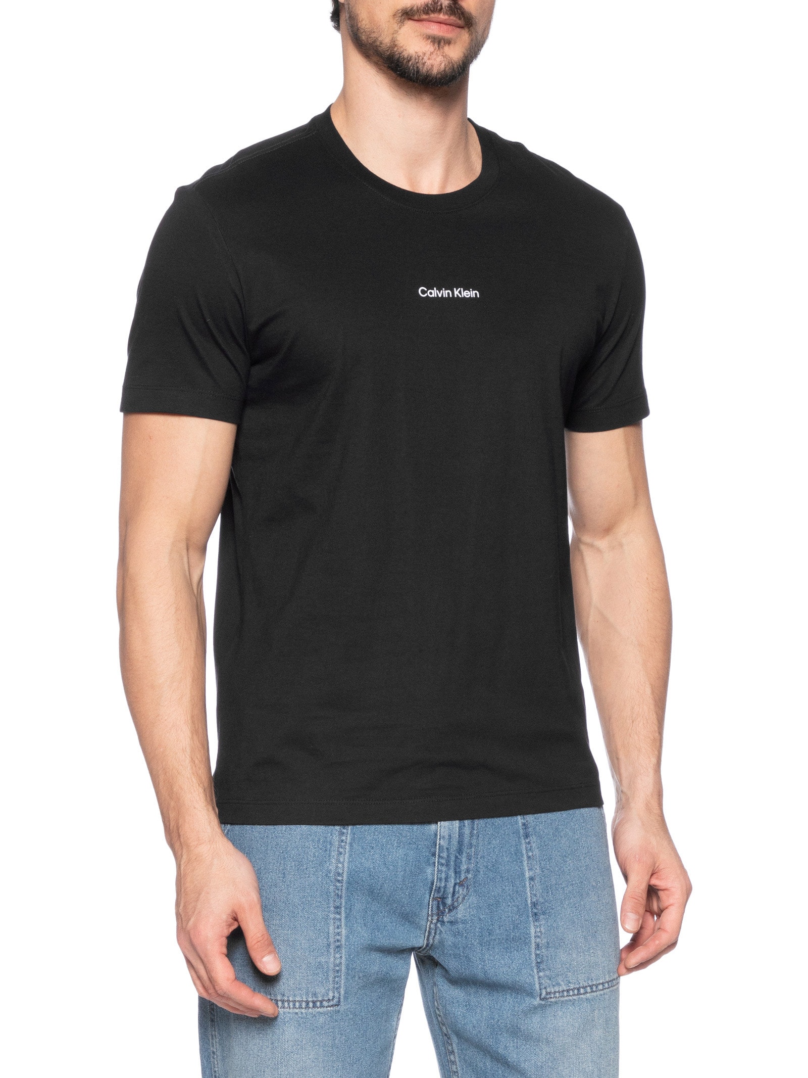 Camiseta Masculina Ck Nano Logo Preto Calvin Klein - White Label