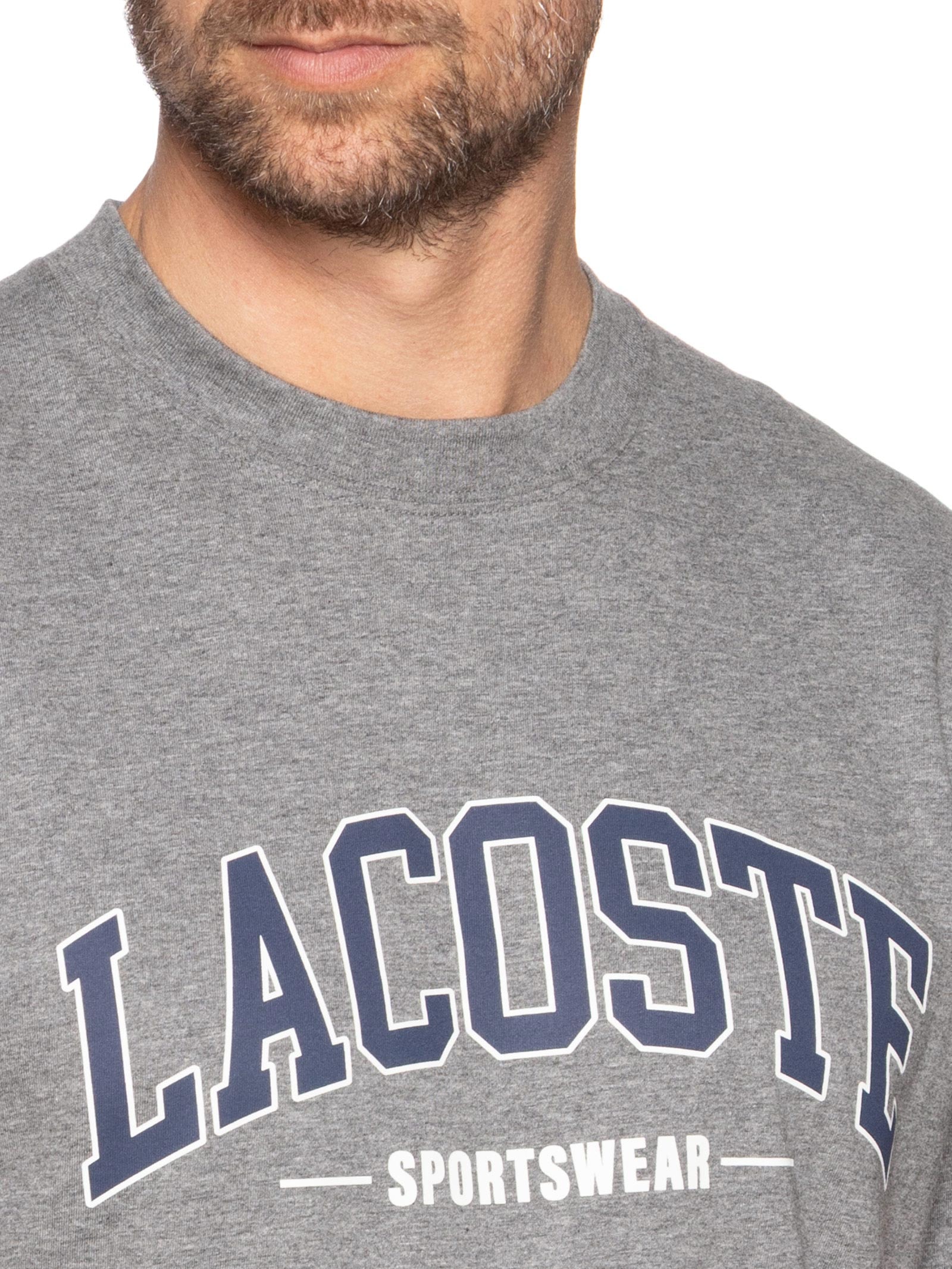 Lacoste - Camiseta Masculina Classic Fit Algodão - Cinza
