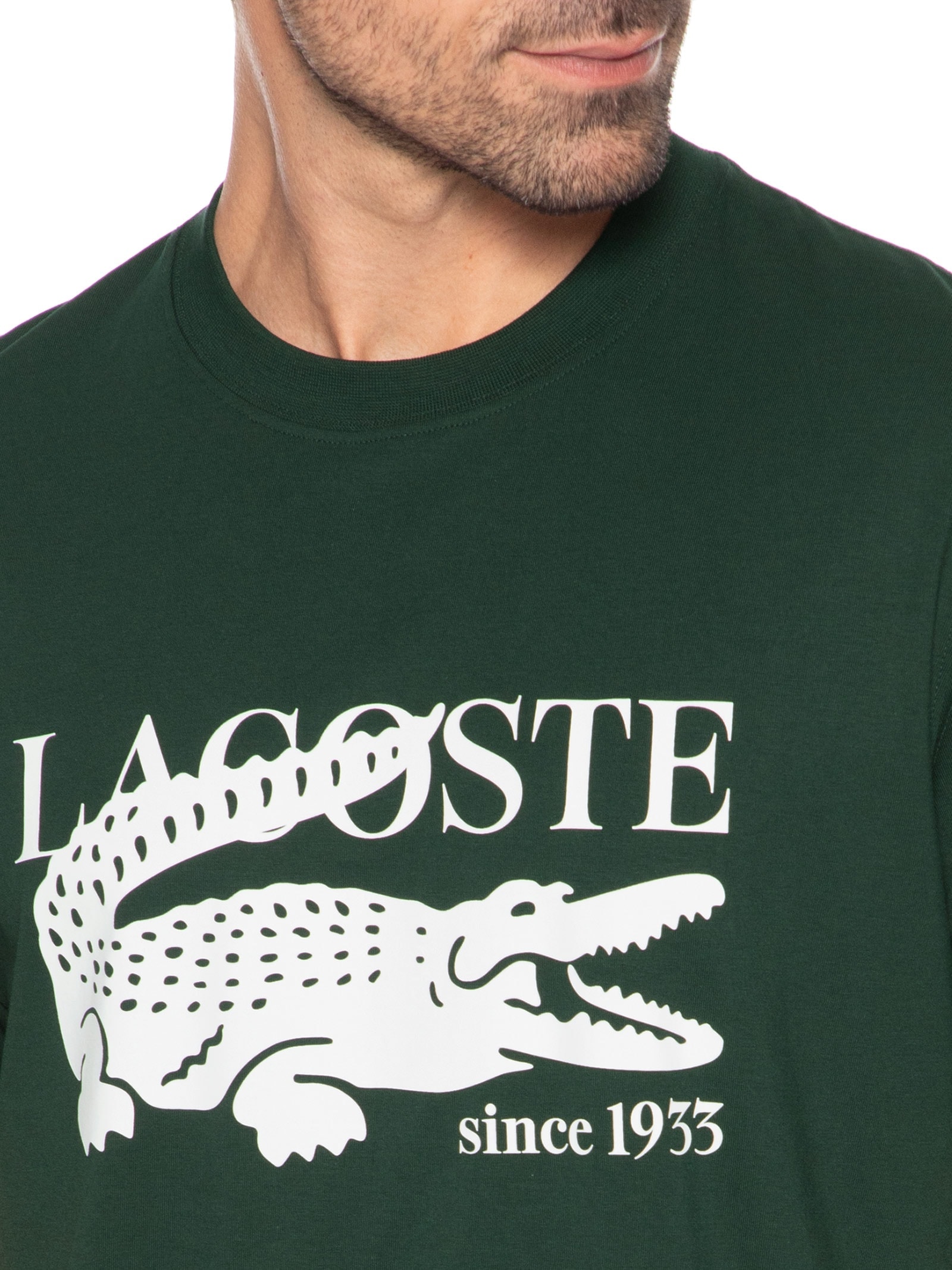 Camiseta Masculina Classic Fit Big Croco Verde Lacoste