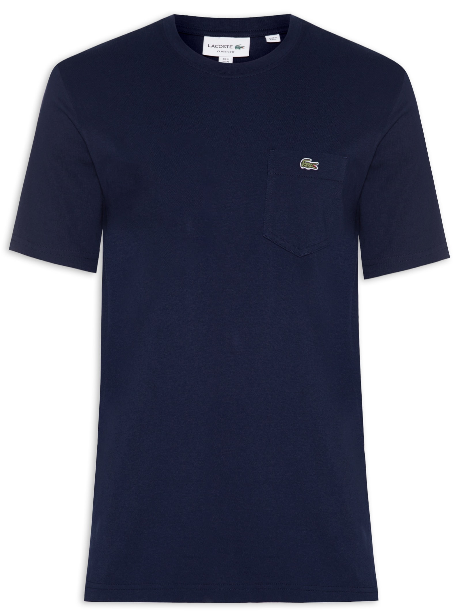 Camiseta Masculina Classic Fit Com Bolso No Peito Em Algodão