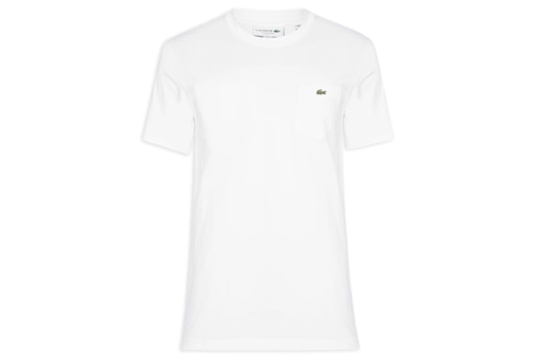 Camiseta Masculina Clássic Fit Com Bolso No Peito Em Algodão Orgânico - Branco 