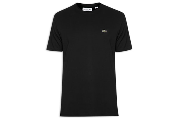 Camiseta Masculina Classic Fit Com Bolso No Peito Em Algodão Orgânico - Preto