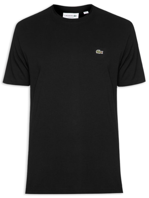 Camiseta Masculina Classic Fit Com Bolso No Peito Em Algodão Orgânico – Preto