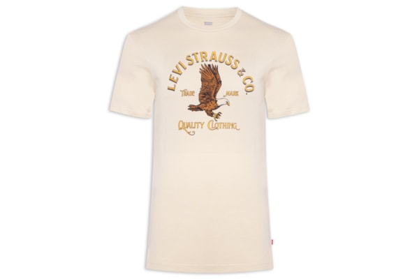 Camiseta Masculina Classic Fit em Algodão - Bege