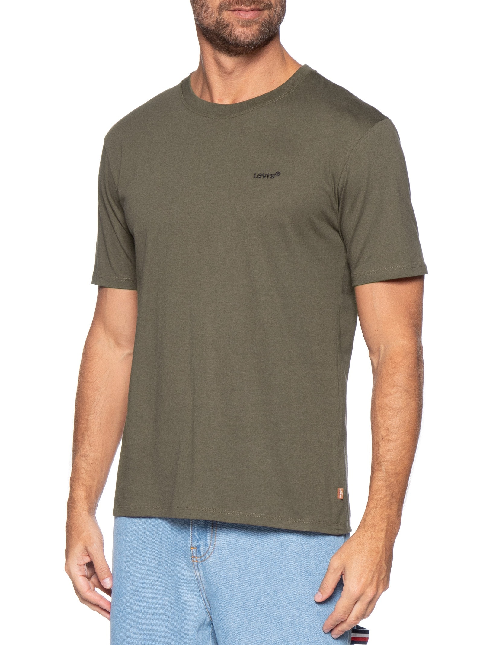 Camiseta Masculina Classic Fit Em Algodão Pima Marrom Levi's