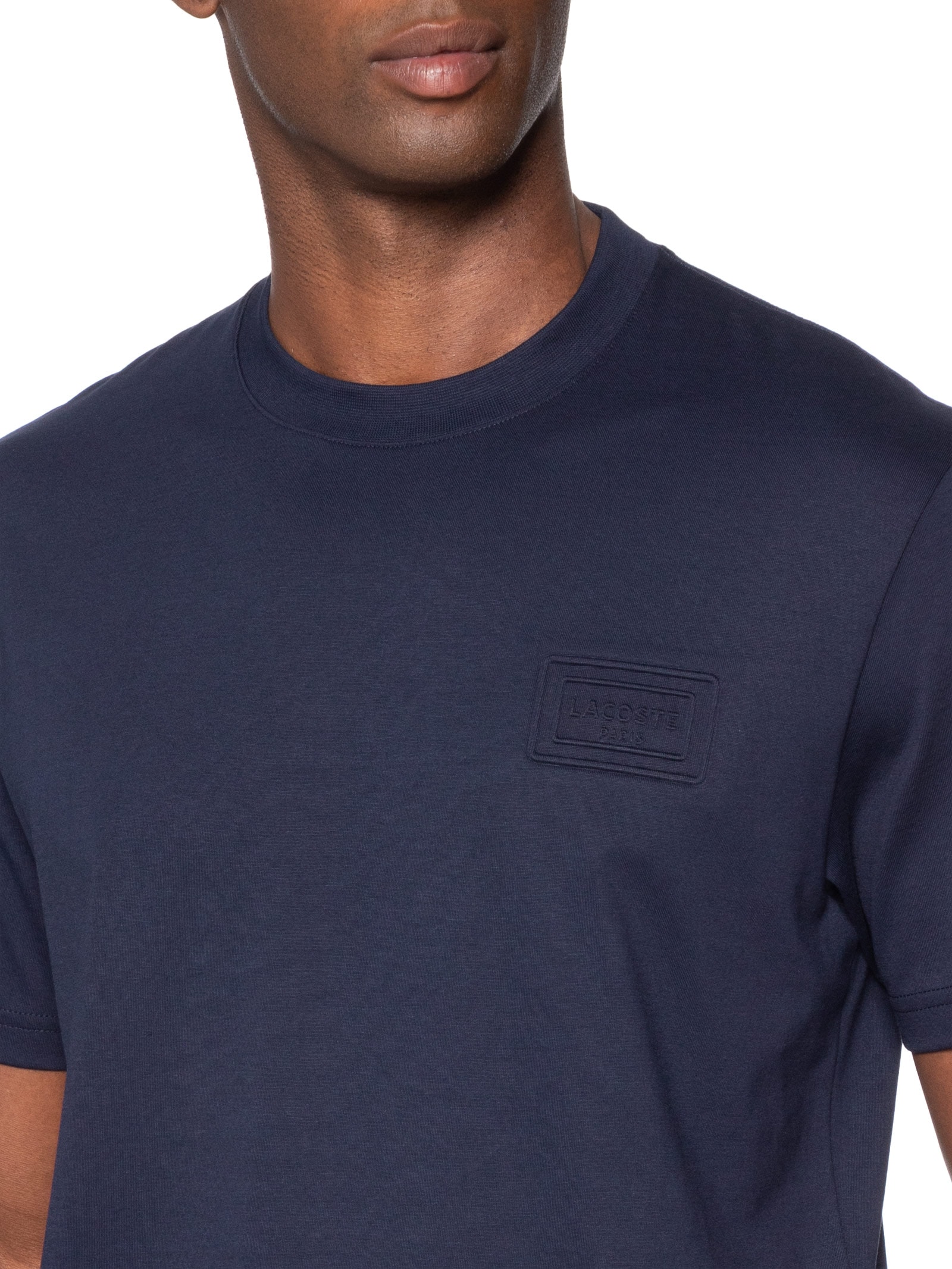 Camiseta Masculina Classic Fit Embossed Azul Lacoste