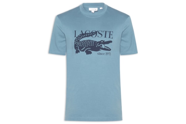 Camiseta Masculina Classic Fit Estampa Crocodilo - Azul