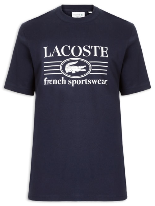 Camiseta Masculina Classic Fit Estampa Crocodilo – Azul