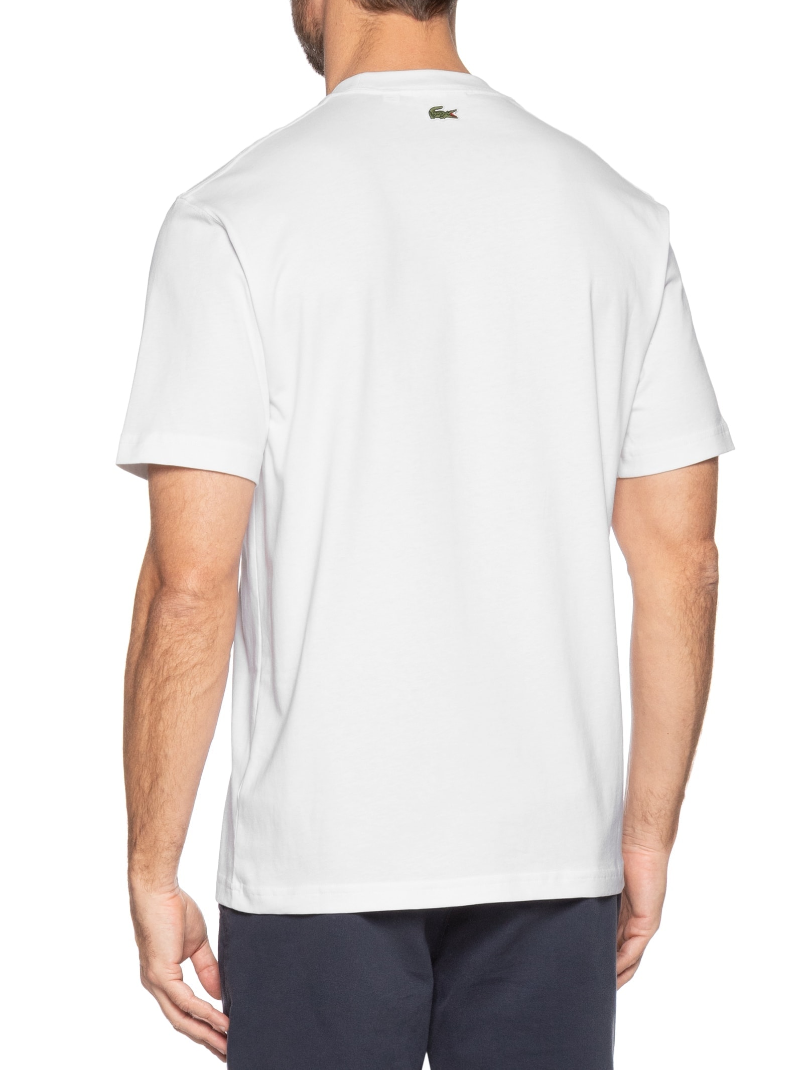 Camiseta Masculina Classic Fit Estampa Crocodilo Branco Lacoste