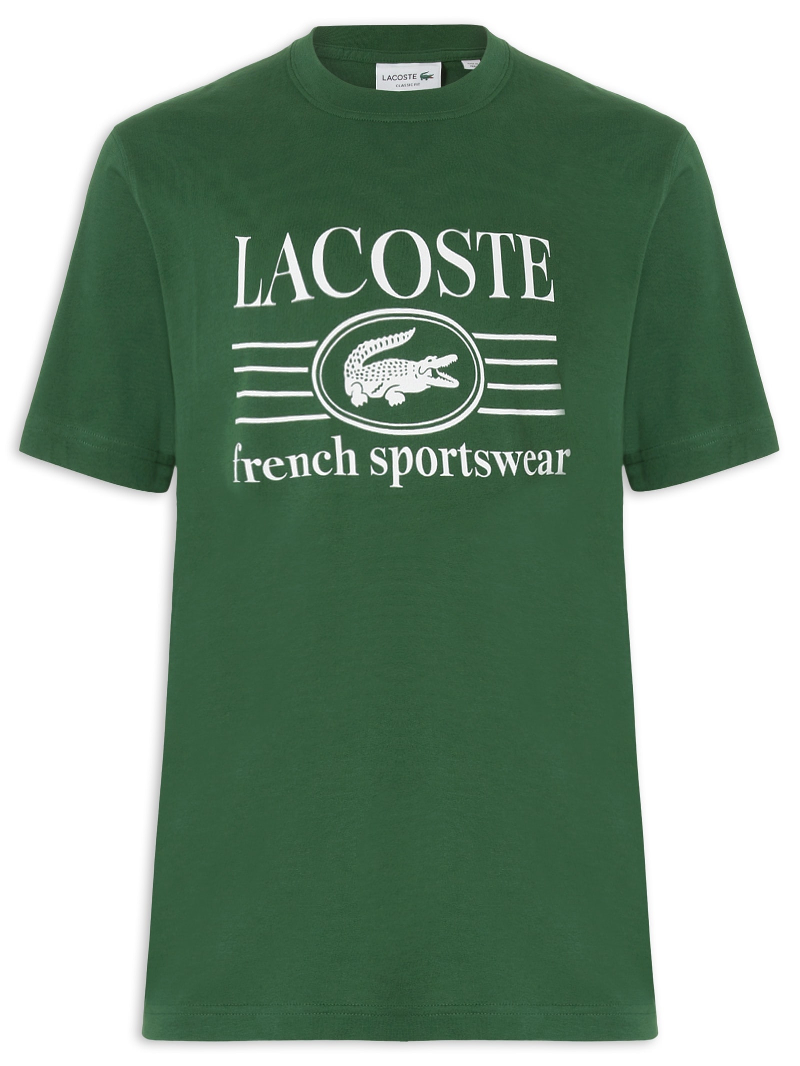 Camiseta Masculina Classic Fit Estampa Crocodilo Verde  Lacoste