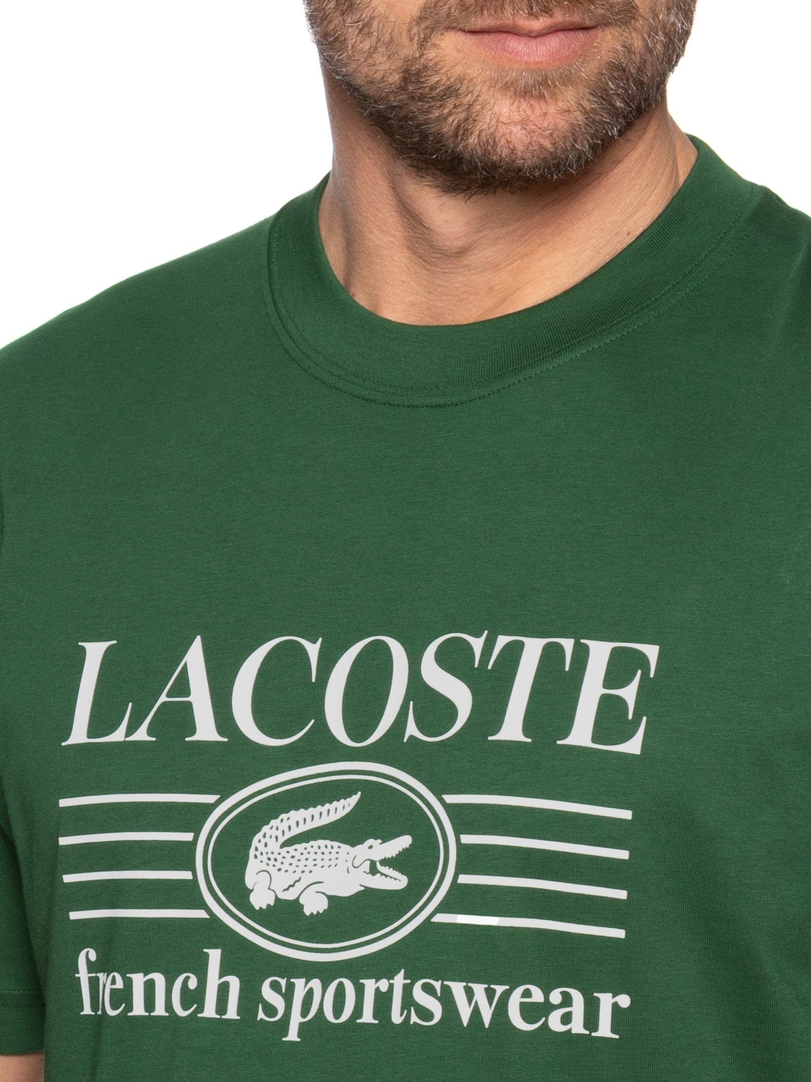 Camiseta Masculina Classic Fit Estampa Crocodilo Verde  Lacoste