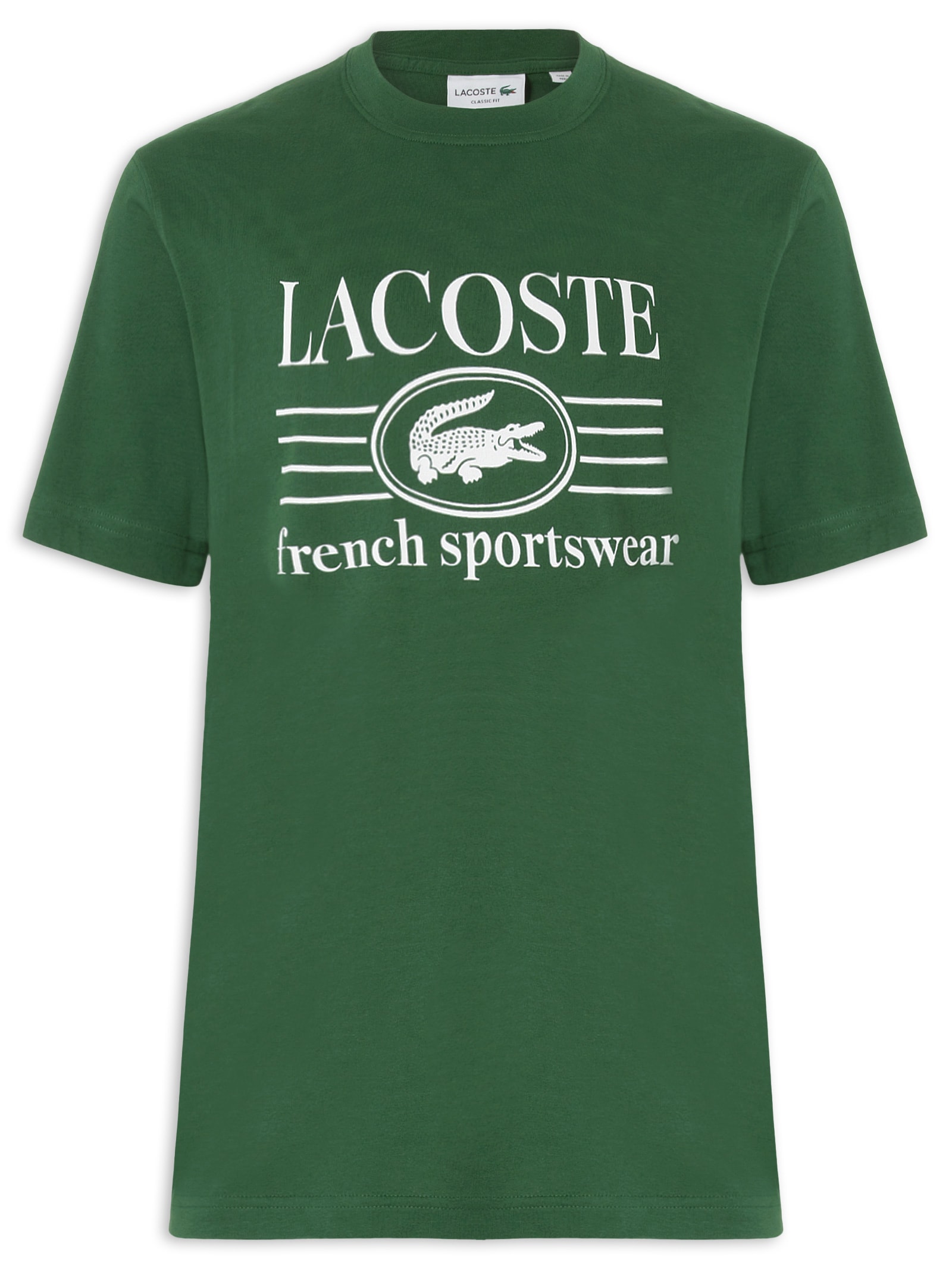 Camiseta Masculina Classic Fit Estampa Crocodilo Verde  Lacoste