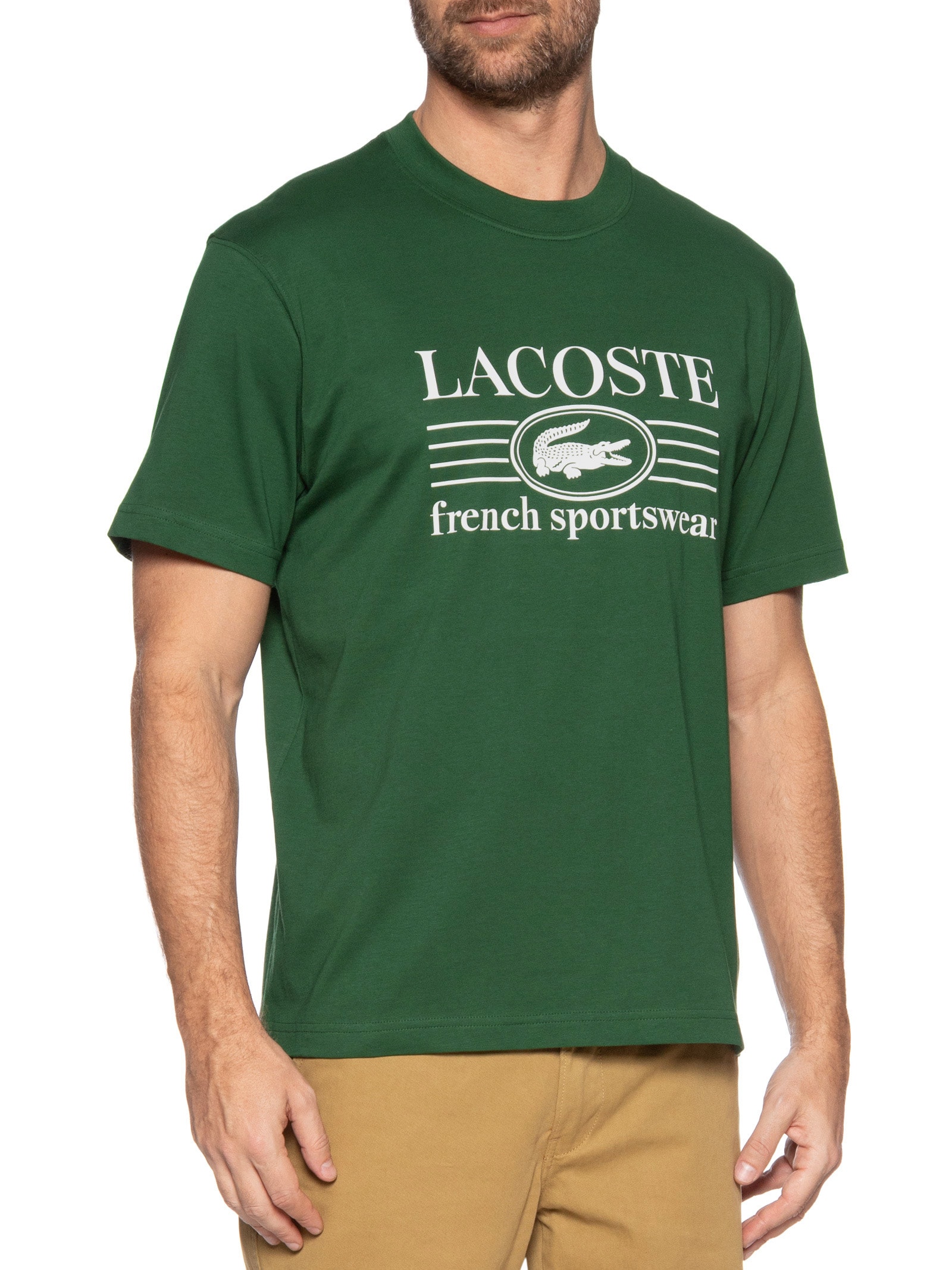 Camiseta Masculina Classic Fit Estampa Crocodilo Verde  Lacoste