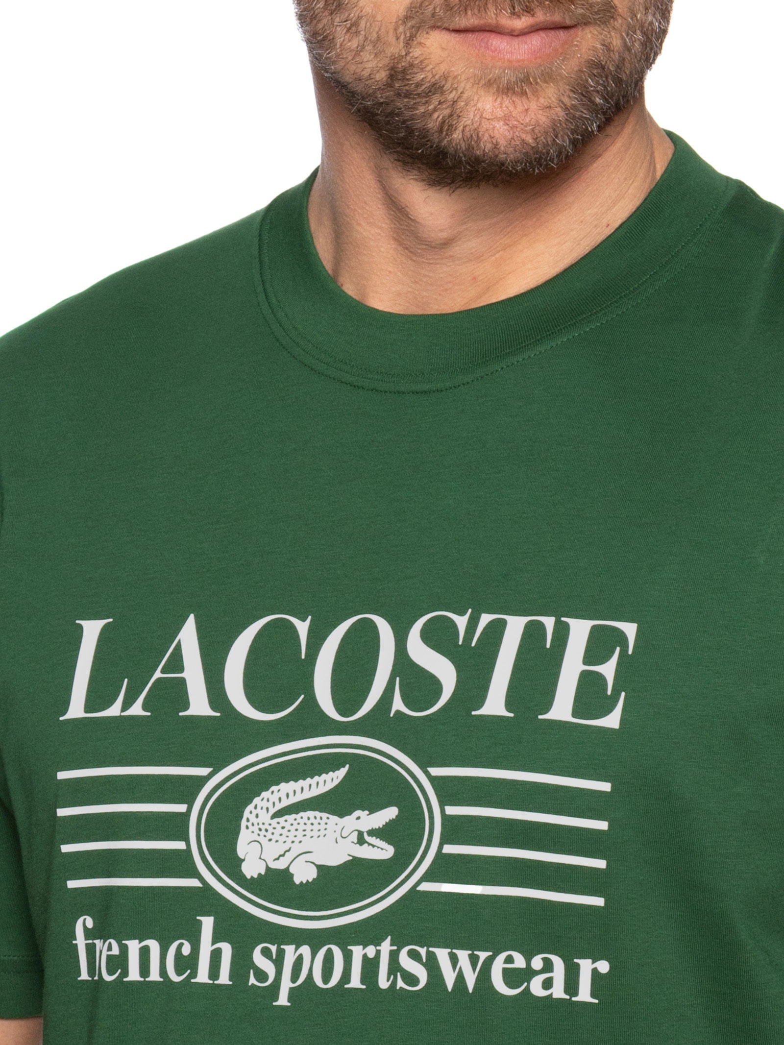 Camiseta Masculina Classic Fit Estampa Crocodilo Verde  Lacoste